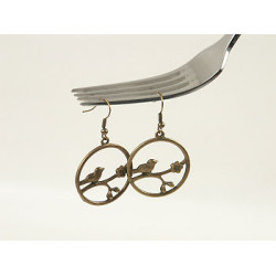 Cherry Blossom with Bird, antiqued bronze