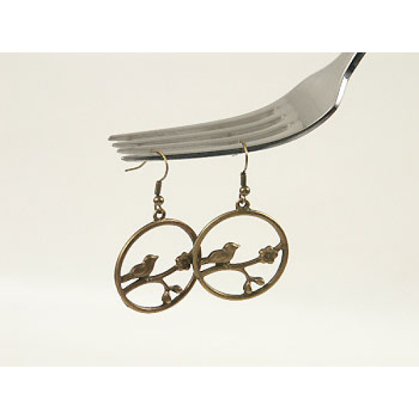 Cherry Blossom with Bird, antiqued bronze