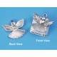Angel charm, 23x21mm, antiqued silver colour