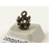 Tiny Crown charm, antiqued bronze