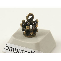 Tiny Crown charm, antiqued bronze