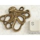 Octopus, 43x35mm, antiqued bronze