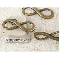 Infinity Link Connector charm, antiqued bronze plate, each