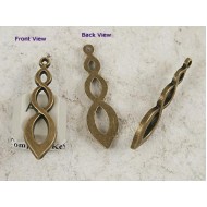 Charm / pendant, triple infinity, ant bronze