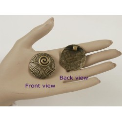 Round dish pendant with Koru spiral, 38mm