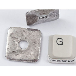 Square, Antique Silver, 23mm, each