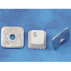 Square, Antique Silver, 23mm, each