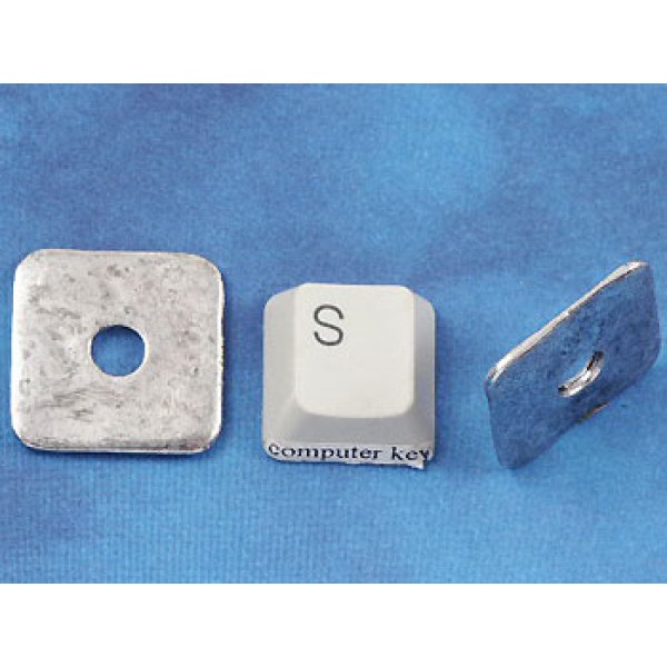 Square, Antique Silver, 23mm, each