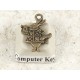 White Rabbit Herald charm, double sided, ant. bronze, 20mm, per 5