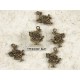 White Rabbit Herald charm, double sided, ant. bronze, 20mm, per 5