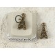 Charm, brass, Eiffel Tower, antiqued bronze