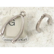 Wishbone, 24mm, antiqued silver