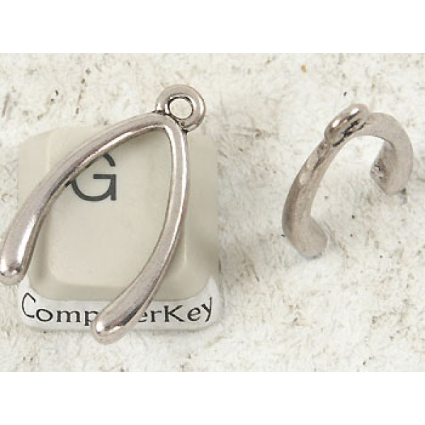 Wishbone, 24mm, antiqued silver