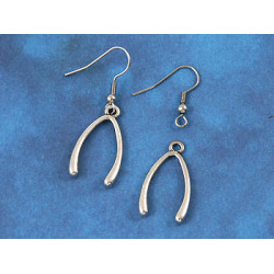 Wishbone, 24mm, antiqued silver