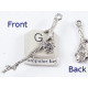 Blossom flower on branch, antique silver, per 20
