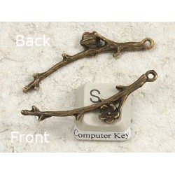 BULK PACK Blossom flower on branch, antique bronze, bag of 20