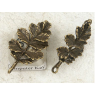 Leaf Branch Charm, antiqued bronze, 32mm