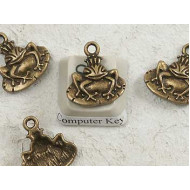 Charms, antiqued bronze Prince Charming Frog