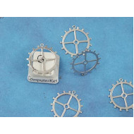Steampunk Cog Wheel Gear Sprocket 19mm, platinum colour