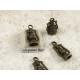 BULK PACK 20 Charms, Hurricane Lantern, antiqued bronze, bag of 20
