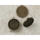 Watch clock charm, single sided, ant. bronze