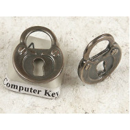 Charm, Padlock, 21mm, gunmetal