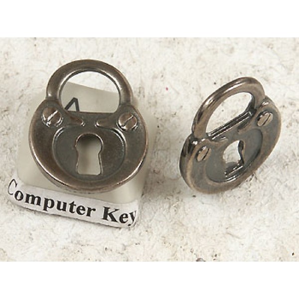 Charm, Padlock, 21mm, gunmetal