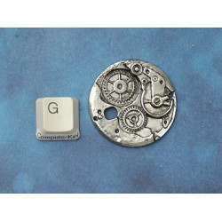SECONDS: Watch clock Time Machine Charm Pendant 38mm, ant silver
