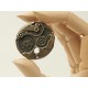 Watch clock Time Machine Charm Pendant 38mm, ant bronze
