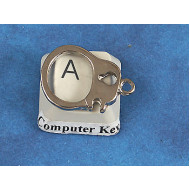 Charm, Handcuff, 18mm, nickel colour