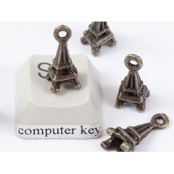 Charm, Eiffel Tower, 15mm, antiqued bronze