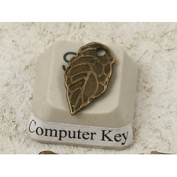 Charm, Leaf, antiqued bronze, 16mm, bag of 20