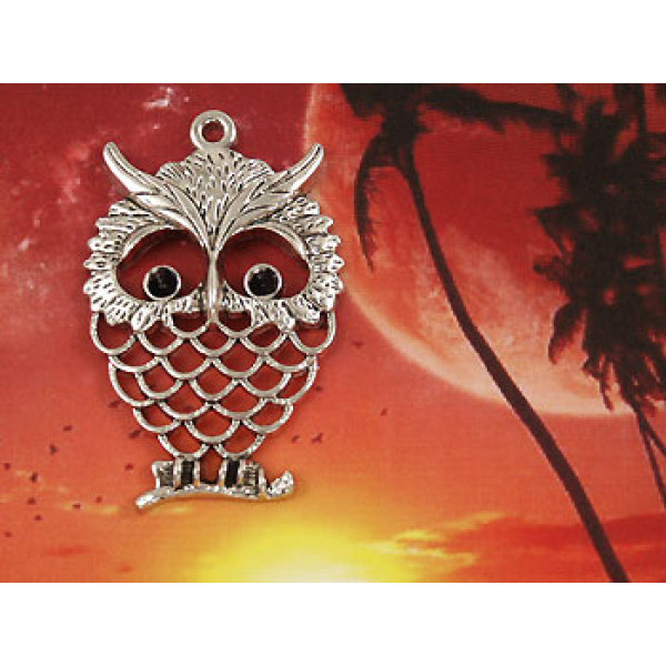 Owl, NF antiqued silver