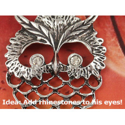 Owl, NF antiqued silver