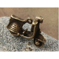 Charm, Scooter motorcycle, antiqued bronze