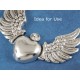 My Heart has Wings, NF Antique Silver, 28x36mm