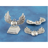 My Heart has Wings, NF Antique Silver, 28x36mm