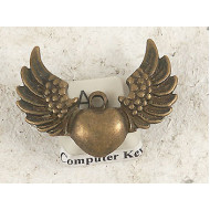 My Heart has Wings, NF Antique Bronze, 28x36mm