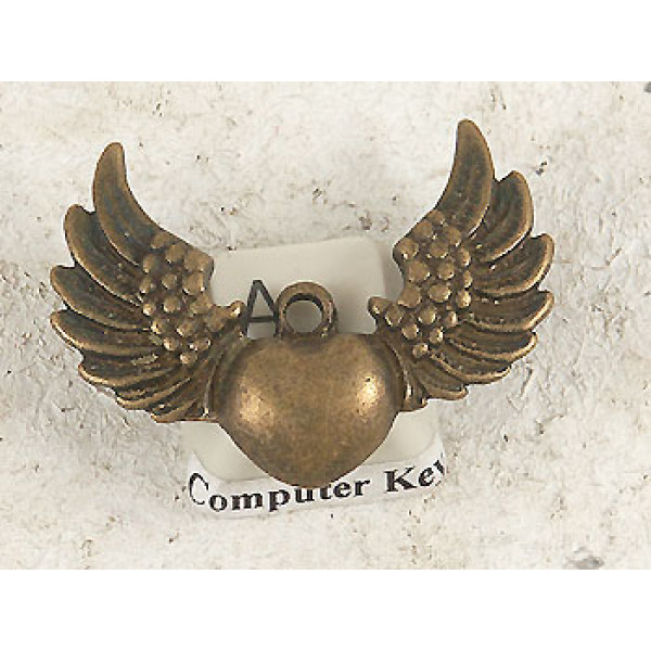 My Heart has Wings, NF Antique Bronze, 28x36mm