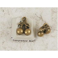 Charm, Cherry, double-sided, antiqued bronze