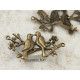 Lovebirds Connector, 47mm, antiqued bronze