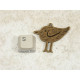 Charm, big Bird sparrow w/feathers, antiqued bronze, 40x33mm