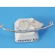 Birds on a branch, chandelier connector, white bronze plate