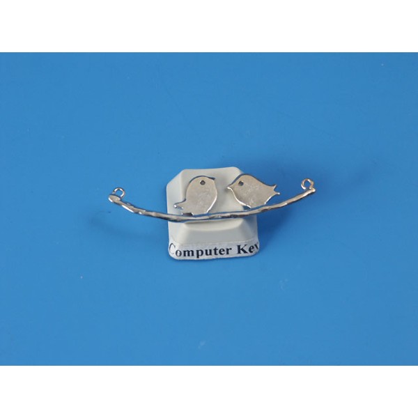Birds on a branch, chandelier connector, white bronze plate