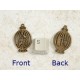 Birdcage with two birds, antiqued bronze 34x21mm