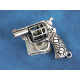 Big Pistol Gun, 33mm, antiqued silver