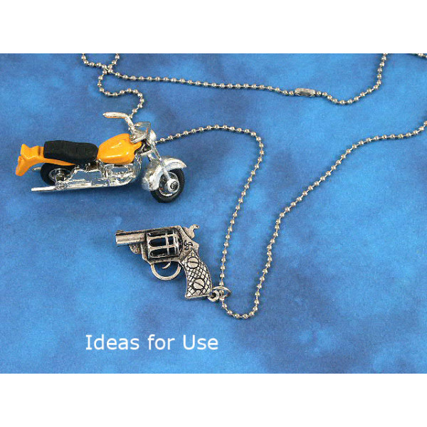 Big Pistol Gun, 33mm, antiqued silver