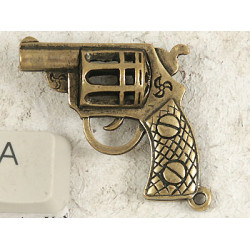 Big Pistol Gun, 33mm, antiqued bronze