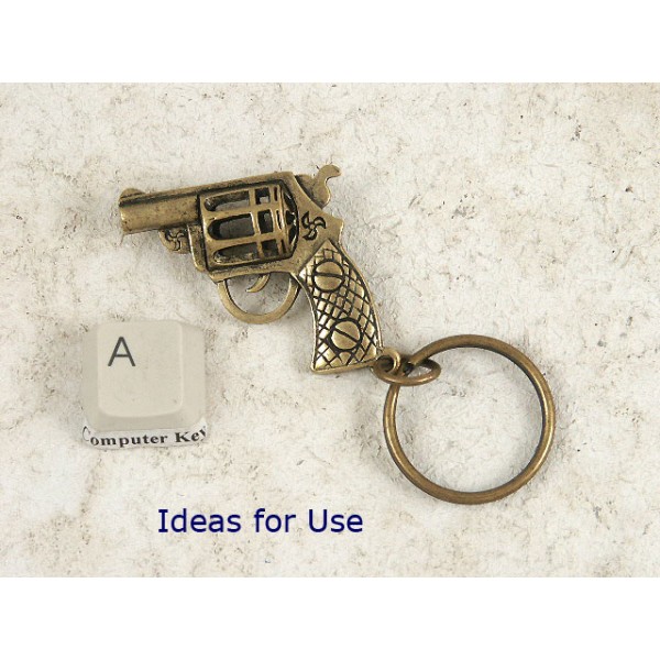 Big Pistol Gun, 33mm, antiqued bronze