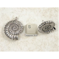 Big Nautilus Spiral Pendant, antique silver